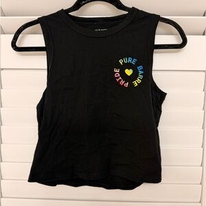 Pure Barre Pride Black Tank with Rainbow Logo